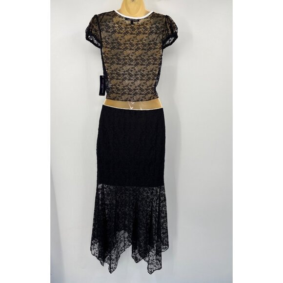 One Clothing Whimsigoth Fairy Goth Grunge Lace Two Piece Skirt & Top Medium NEW - Picture 4 of 6